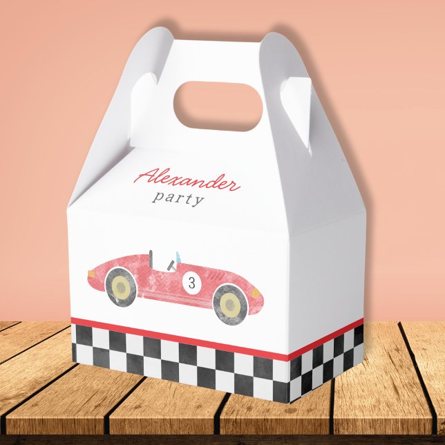 Blue race car birthday favour box (Creator Uploaded)