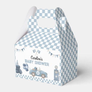 Blue Race Car Boy Baby Shower Favour Box
