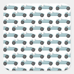 Blue Race Car Boy Racing Birthday Party Square Sticker