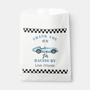 Blue race car Boy racing birthday thank you Favour Bags