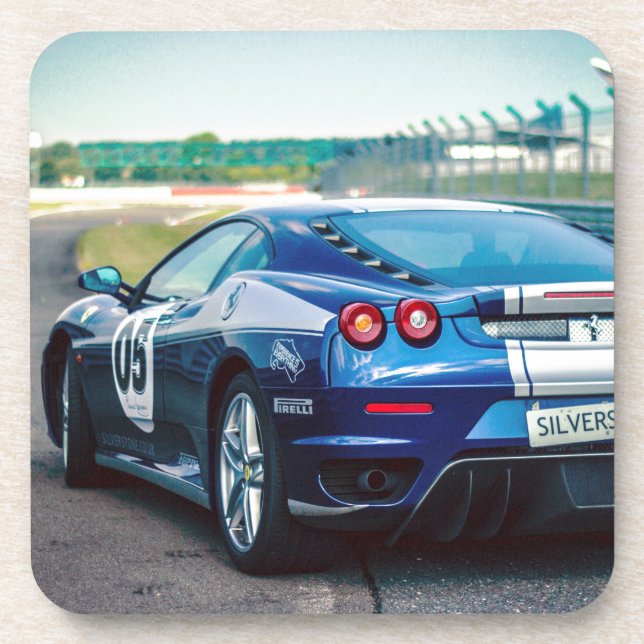 Blue Race Car Coaster (Front)