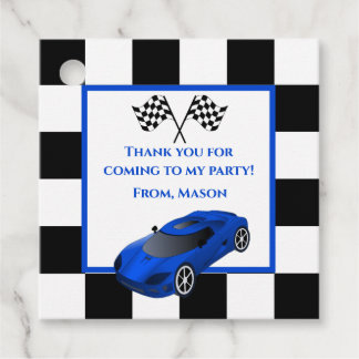 Blue Race Car | Kids Birthday Party Favour Tags