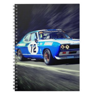Blue Race Car Notebook