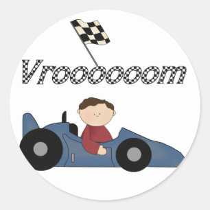 Blue Race Car Tshirts and Gifts Classic Round Sticker