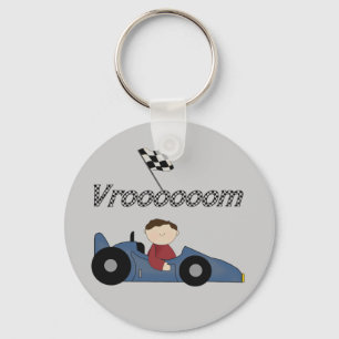 Blue Race Car Tshirts and Gifts Key Ring