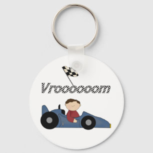Blue Race Car Tshirts and Gifts Key Ring