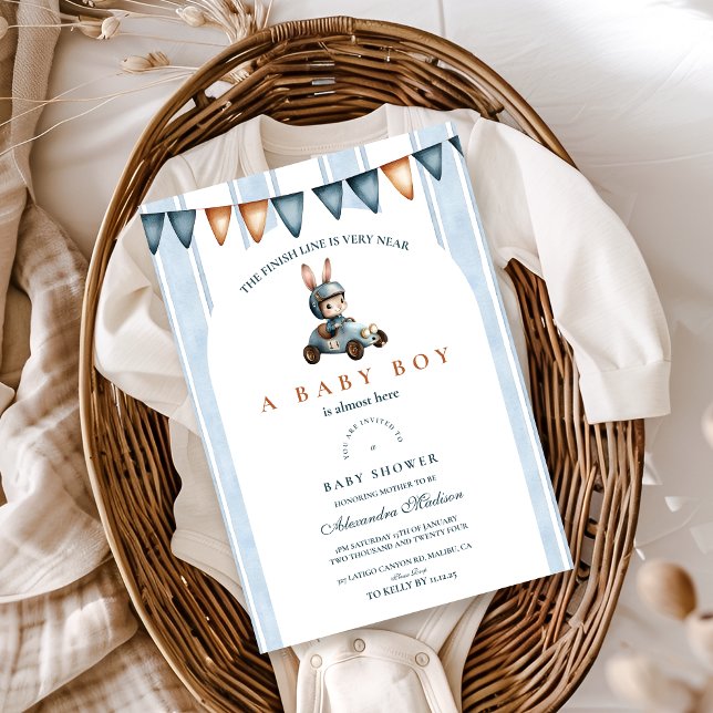 Blue Racer Baby Shower Invitation (Creator Uploaded)