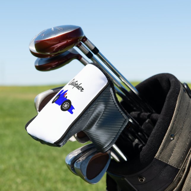 Blue Racing Car Design Golf Head Cover (In Situ)