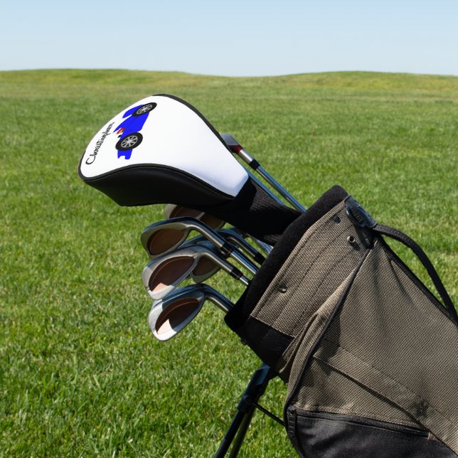 Blue Racing Car Design Golf Head Cover (In Situ)