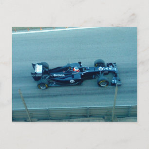 Blue Racing Car Postcard