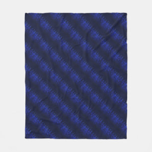 Blue Racing Flames on Carbon Fibre Print Fleece Blanket