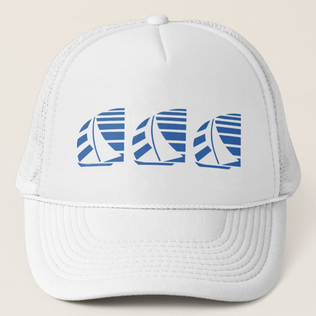 Blue Racing Sail Boats Hat (Front)