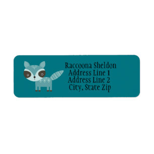 Blue Racoon Custom Return Address Labels
