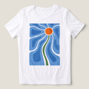 Blue Radiance Women’s Abstract Floral T‑Shirt Tri-Blend Shirt