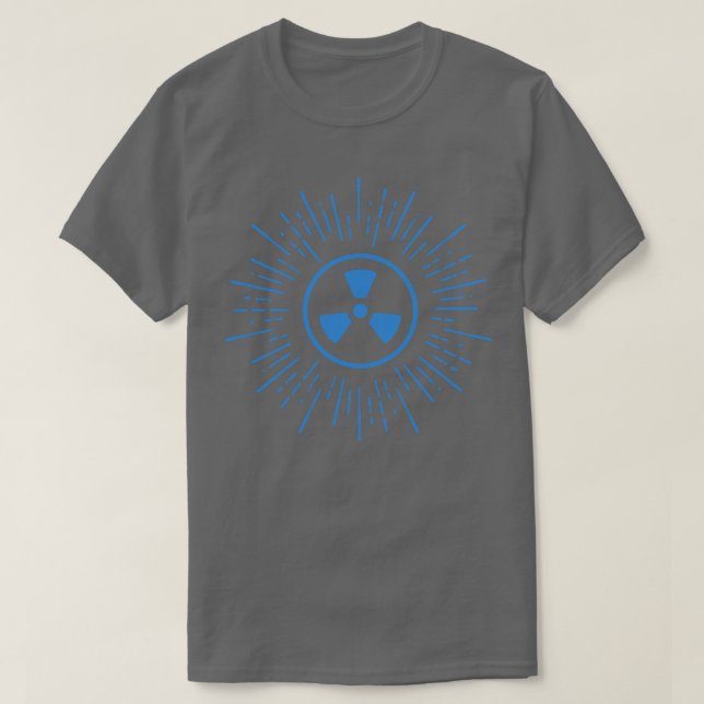Blue Radiation Warning T-Shirt (Design Front)