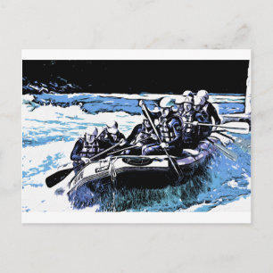 BLUE RAFTING POSTCARD