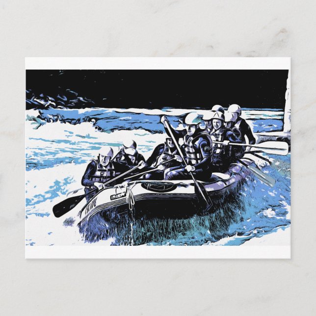 BLUE RAFTING POSTCARD (Front)