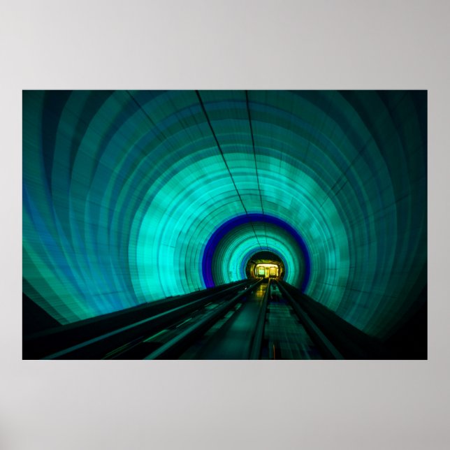 Blue railroad tunnel, Singapore Poster (Front)