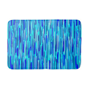 Blue Rain Drops Abstract  Bath Mat