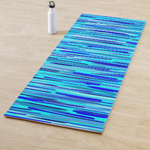 Blue Rain Drops Abstract Yoga Mat