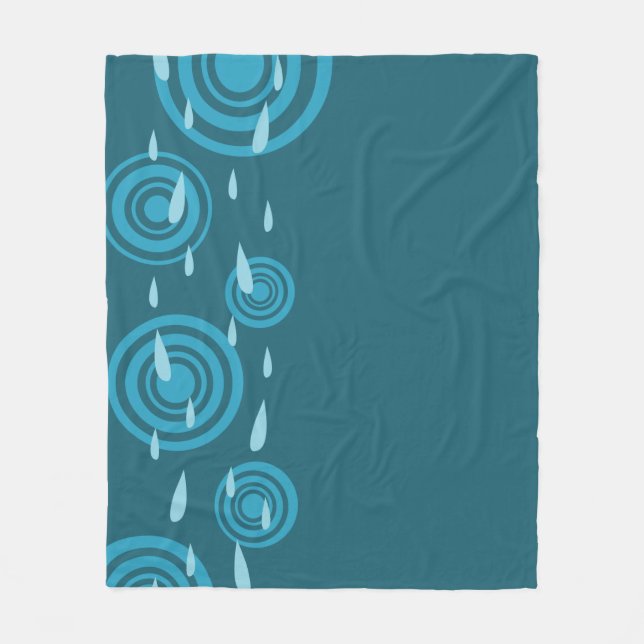 Blue Rain Fleece Blanket (Front)