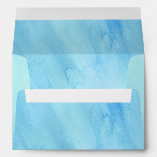 Blue Rain Storm Water Watercolor Paint Envelope