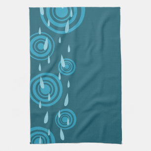 Blue Rain Tea Towel