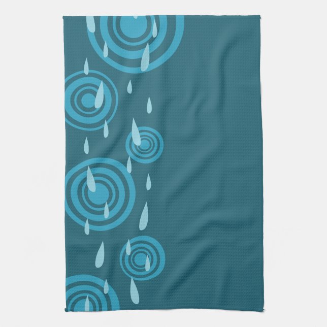 Blue Rain Tea Towel (Vertical)