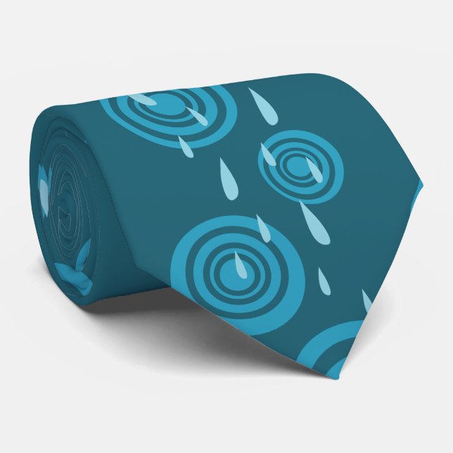 Blue Rain Tie (Rolled)