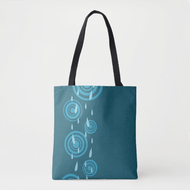 Blue Rain Tote Bag (Front)