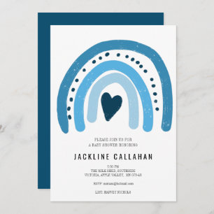 Blue Rainbow Baby Baby Boy Shower Invitation