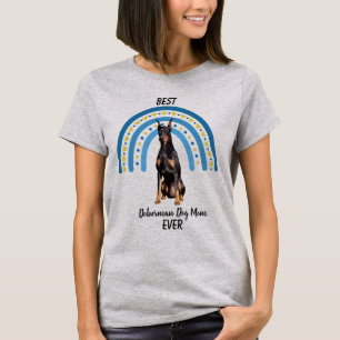 Blue Rainbow Best Doberman Dog Mum T-Shirt