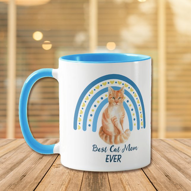 Blue Rainbow Best Ginger Cat Mom Mug (Creator Uploaded)