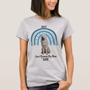 Blue Rainbow Best Great Pyrenees Dog Mum T-Shirt