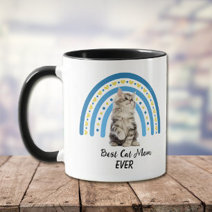 Blue Rainbow Best Grey Maine Coon Cat Mum Mug