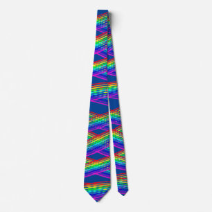(Blue) Rainbow Colours Abstract Tie