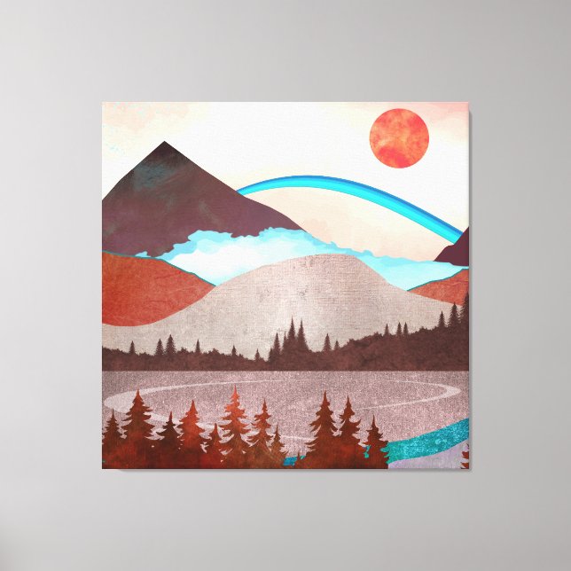 Blue Rainbow Landscape Canvas Print (Front)