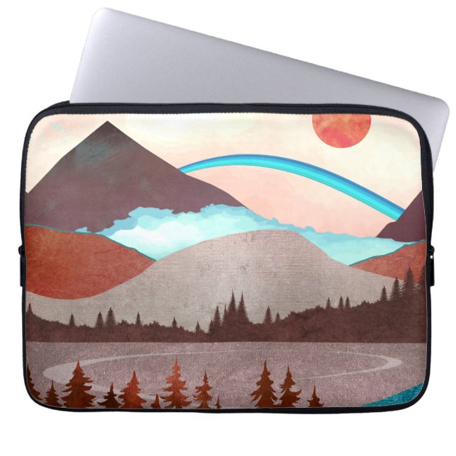 Blue Rainbow Landscape Laptop Sleeve (Front)