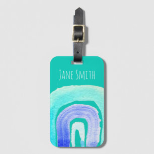 Blue Rainbow love watercolor Luggage Tag
