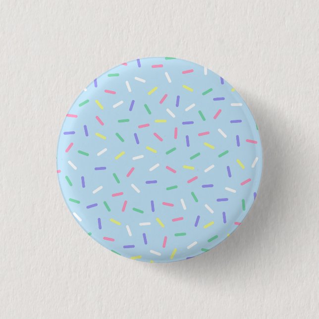 Blue rainbow sprinkles confetti fun colourful  3 cm round badge (Front)