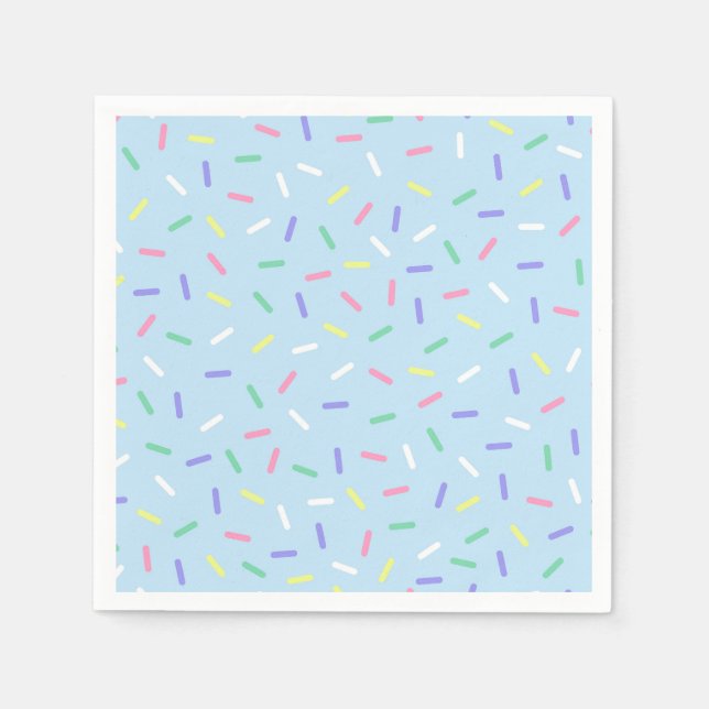 Blue rainbow sprinkles confetti fun colourful  napkin (Front)