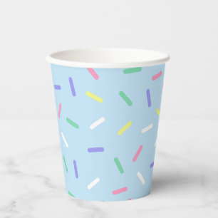 Blue rainbow sprinkles confetti fun colourful  paper cups