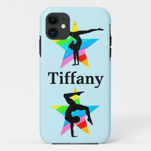 BLUE RAINBOW STAR CUSTOM GYMNAST IPHONE CASE