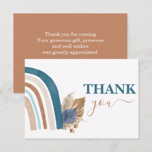 Blue Rainbow thank you Card