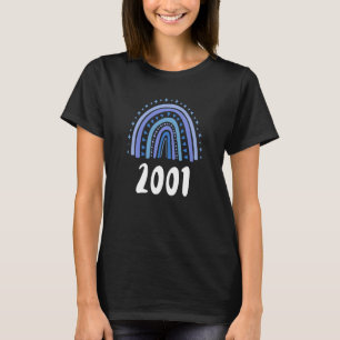 Blue Rainbow Year Of Birth 2001 Birthday T-Shirt