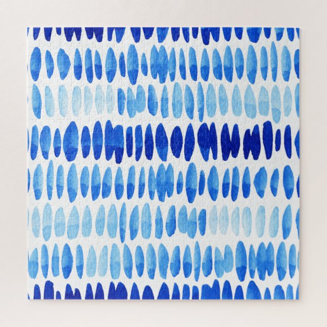 Blue Raindrops: Watercolor Seamless Abstract Jigsaw Puzzle (Vertical)