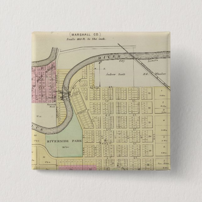 Blue Rapids, Marshall County, Kansas 15 Cm Square Badge (Front)