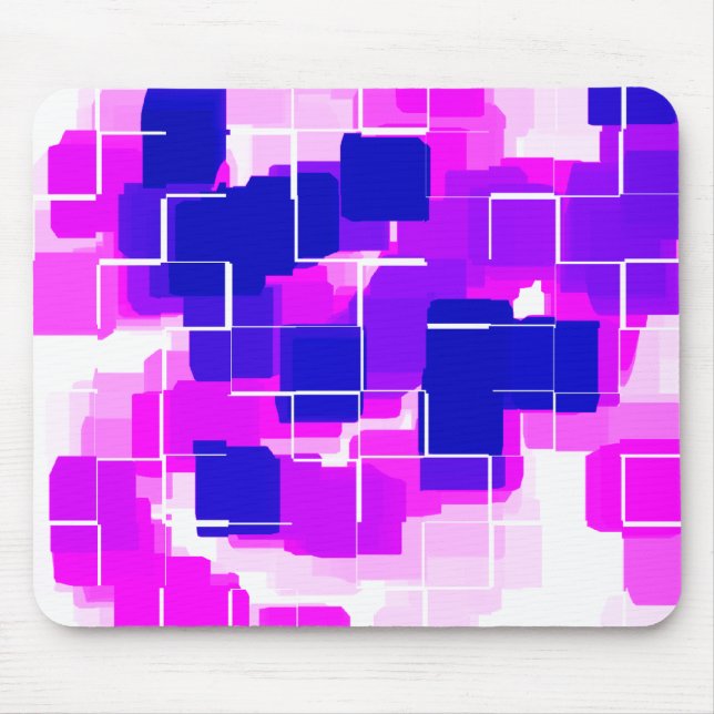 "Blue Raspberry" Geometric Art Mouse Pad (Front)