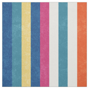 Blue Raspberry Orange Yellow White Stripes Pattern Fabric