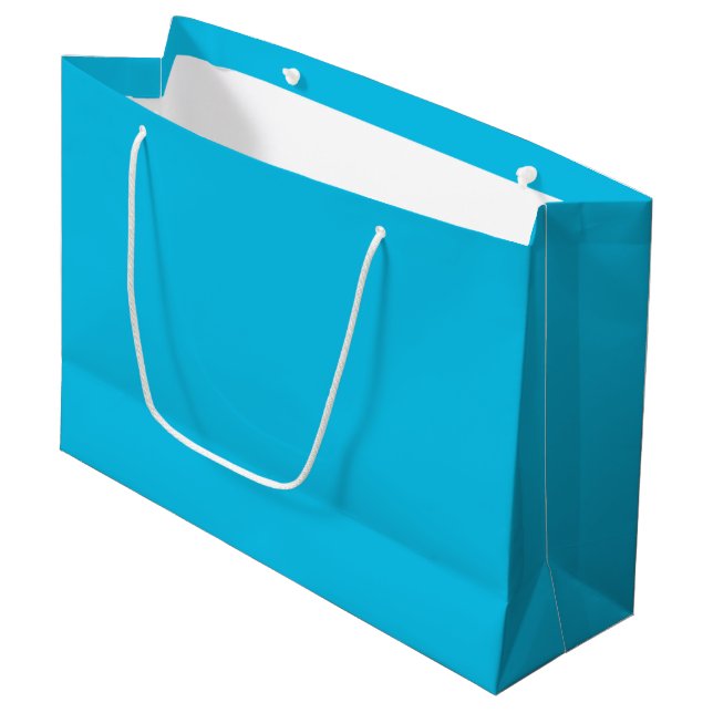 Blue raspberry (solid colour)  large gift bag (Front Angled)